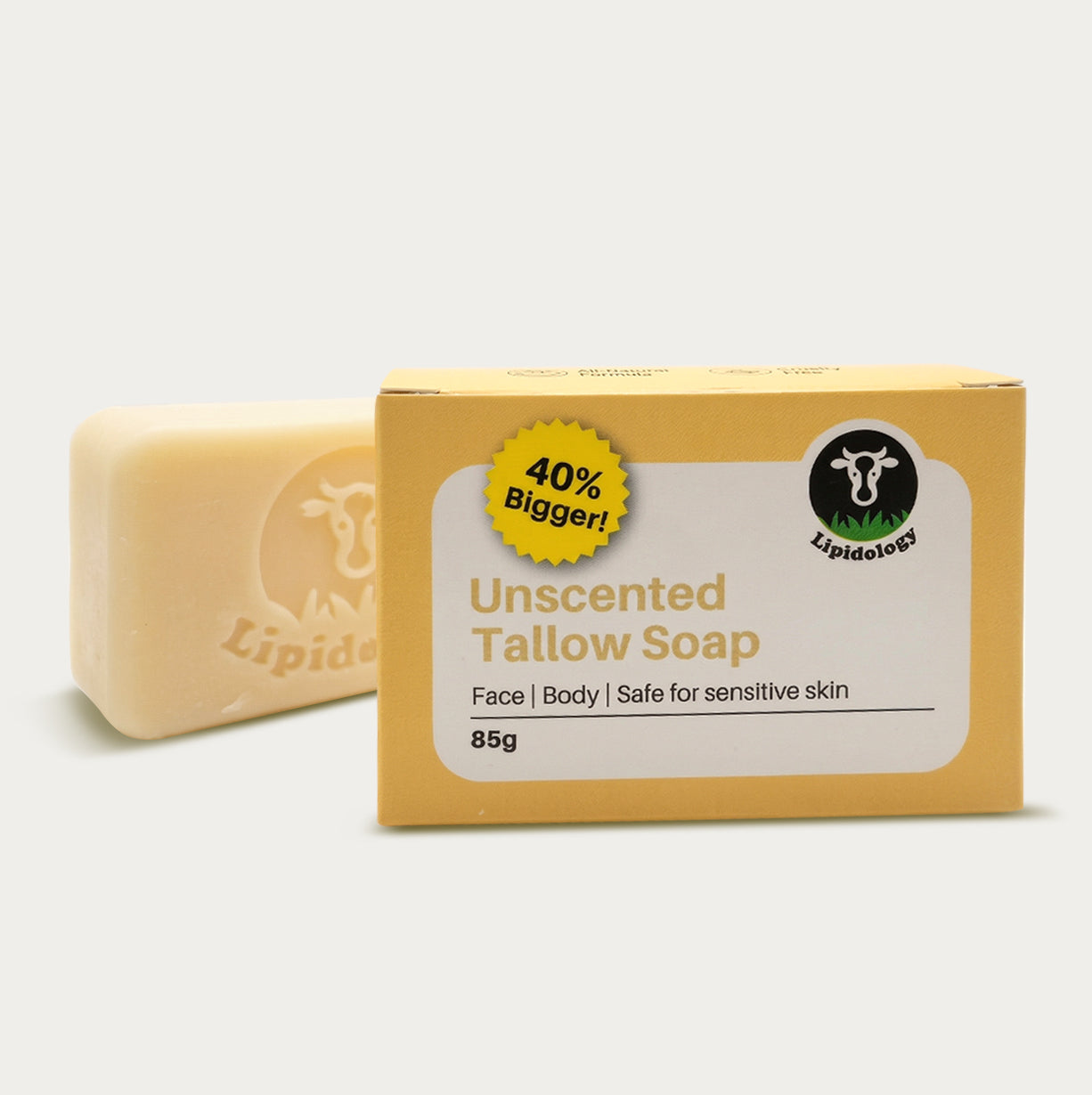 Unscented Tallow Soap Bar — Natural & Gentle | Lipidology