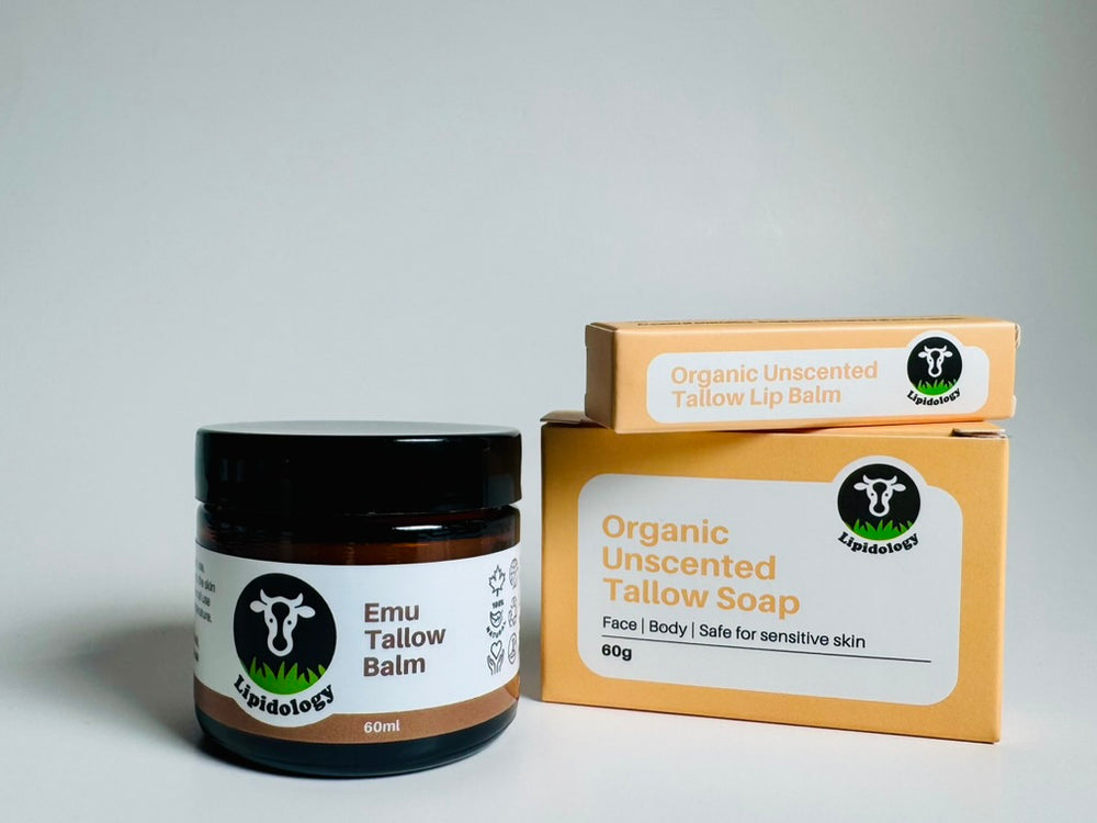 Unscented Soap, Unscented Lip Balm & Emu Balm Bundle