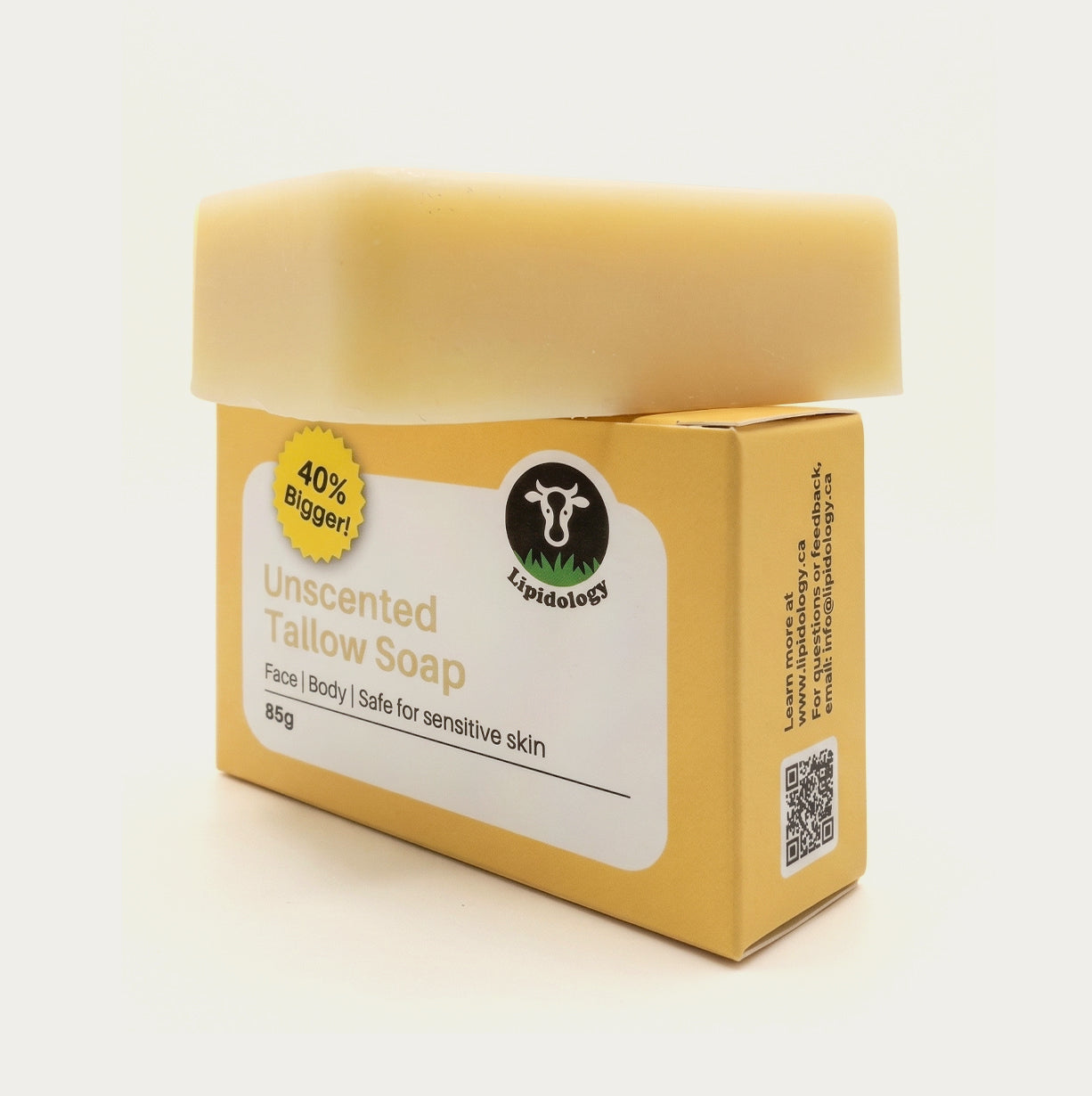 Unscented Tallow Soap Bar — Natural & Gentle | Lipidology