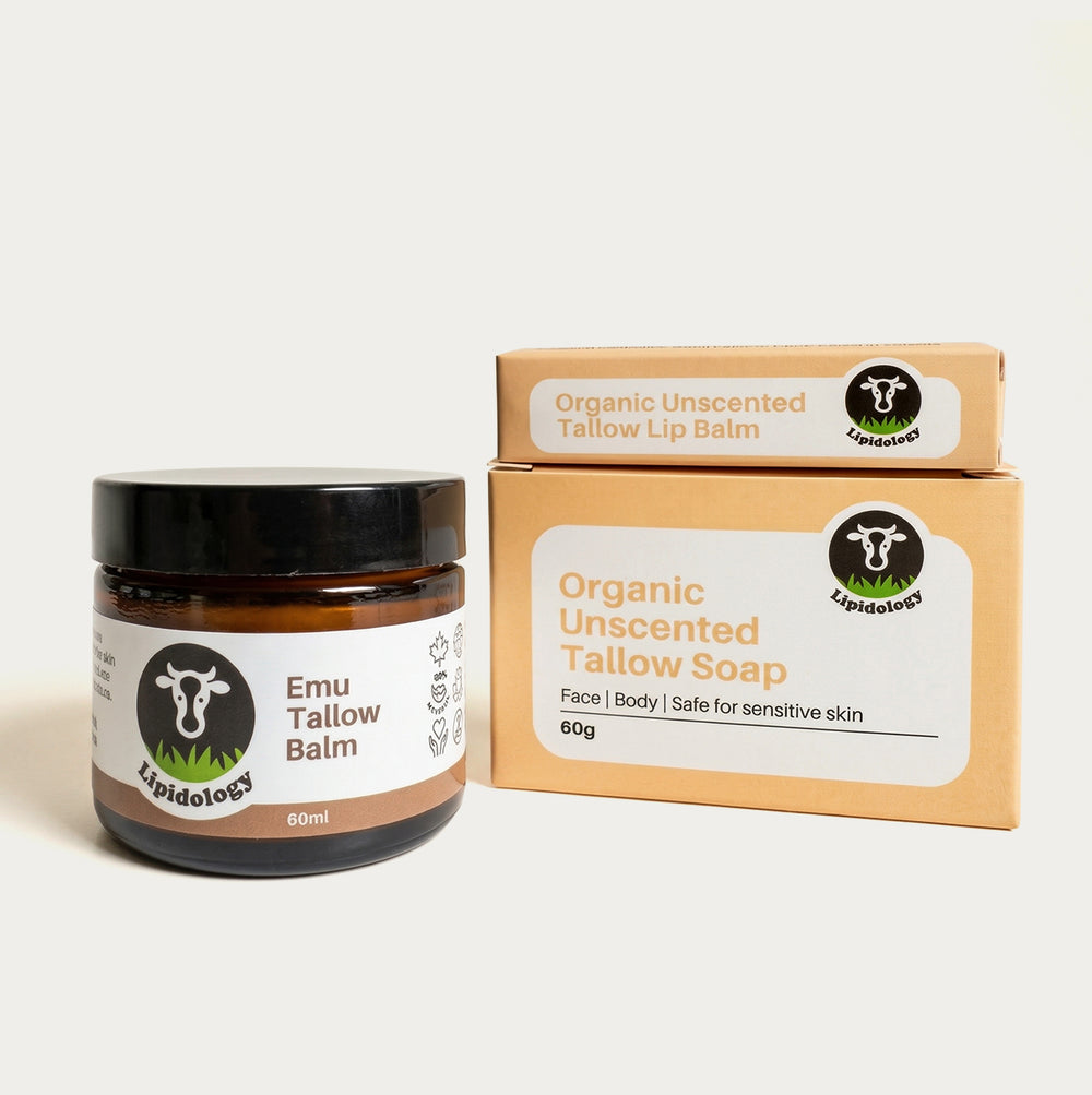 Unscented Soap, Unscented Lip Balm & Emu Balm Bundle