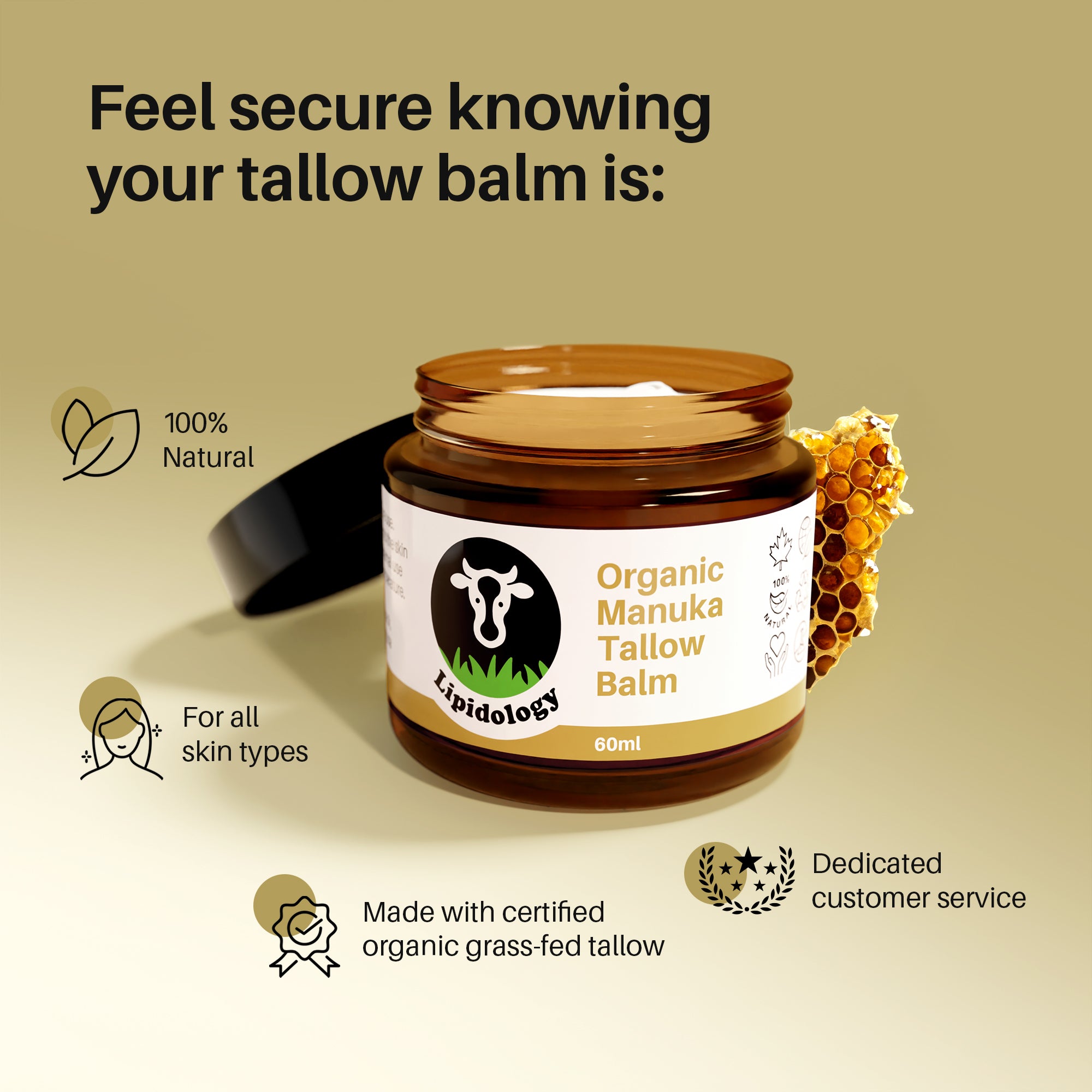 Organic Manuka Tallow Balm, 60 ml