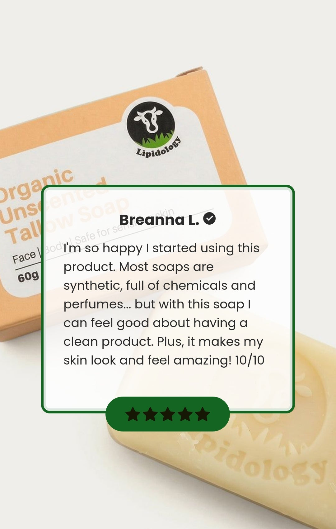 Unscented Tallow Soap Bar | Lipidology Canada