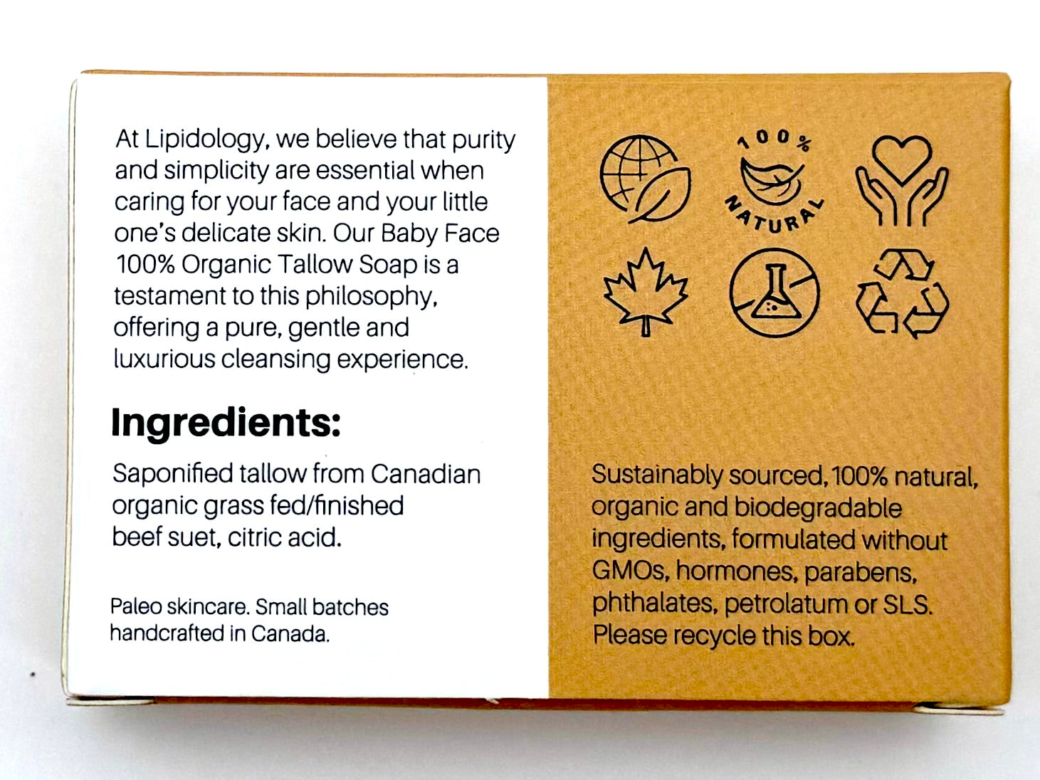 Baby Face Organic Tallow Soap-Discover the best beef tallow for skin with Lipidology, your premier source for tallow skincare in Canada. Our premium beef tallow-based products nourish and rejuvenate for healthier, glowing skin.