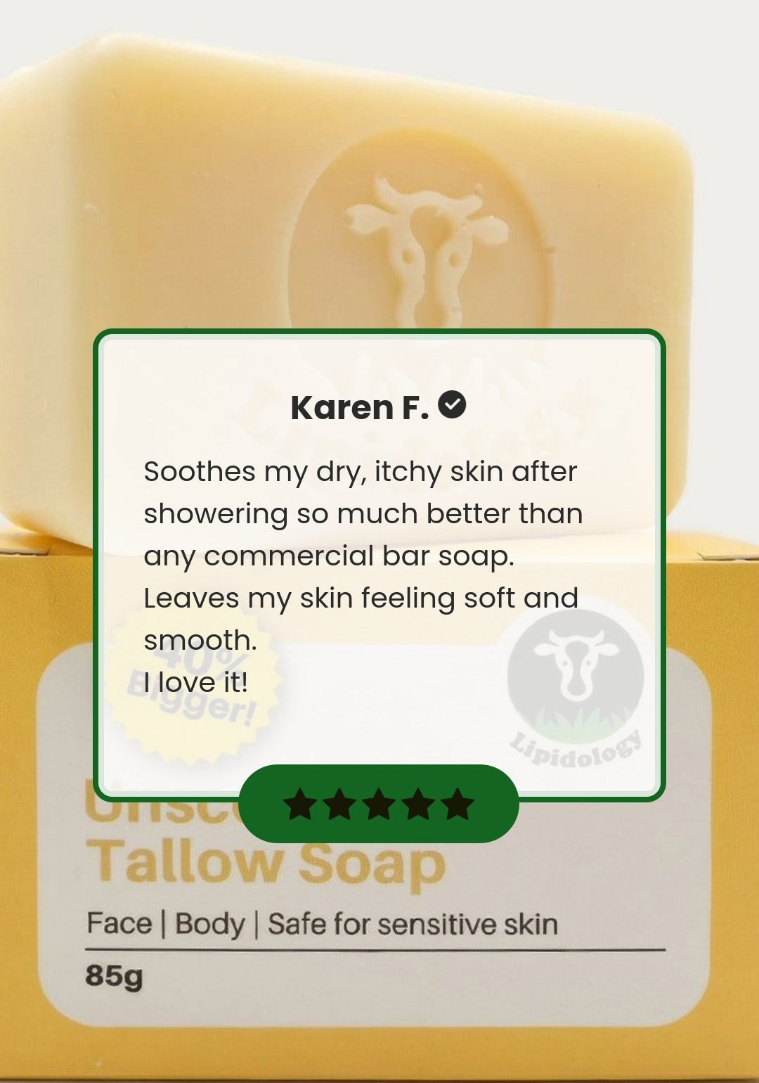 Unscented Tallow Soap Bar | Lipidology Canada