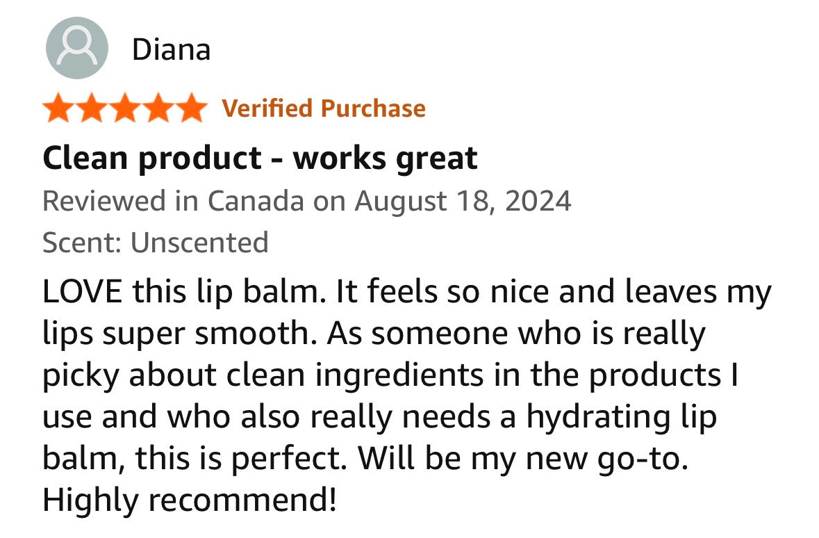 Organic Nude Tallow Lip Balm 3 PACK, Unscented, 12.75 g