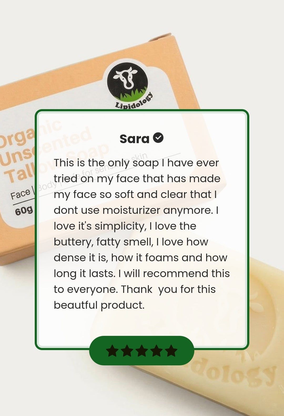 Unscented Tallow Soap Bar | Lipidology Canada
