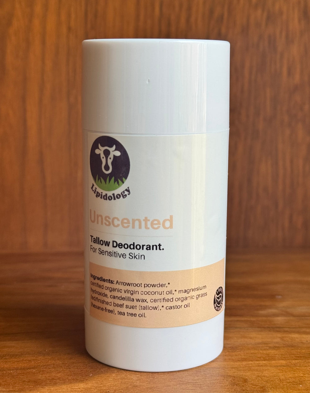 Unscented Tallow Deodorant, Sensitive Skin, All Day Protection, 75 ml